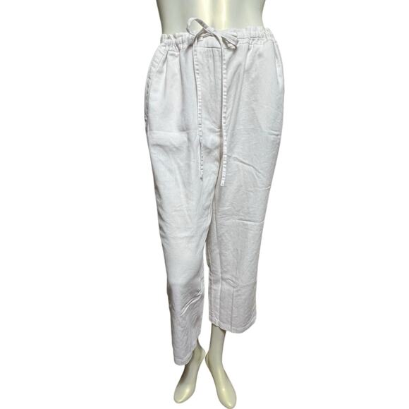 SAG Harbor White Linen Blend Drawstring Pants Size 14 – Casual Comfort - Picture 10 of 16